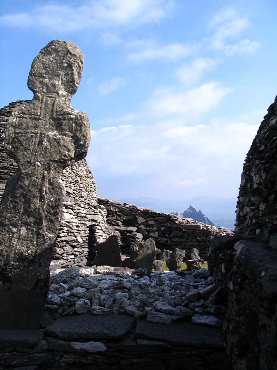 The ancient Skellig Michael graveyard.