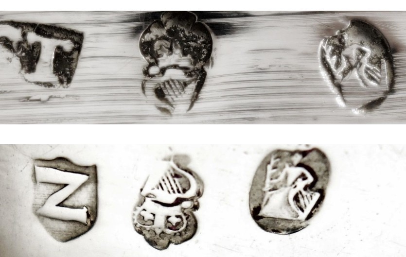 Irish hallmarks were stamped into the silver heirlooms to show who made the item