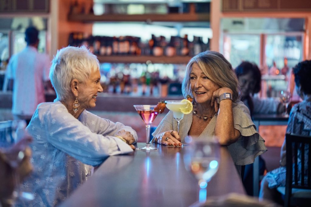 Sneak a quick drink with a friend at The Verge's bar