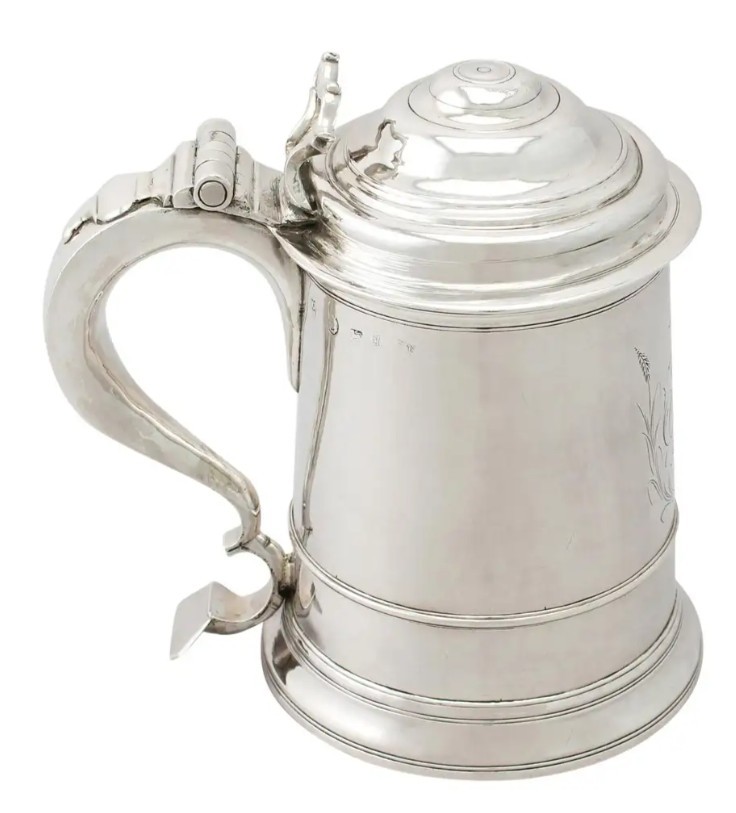 An antique silver tankard heirloom